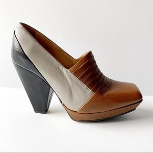 John Fluevog Portside Heels Platform Brown 7.5